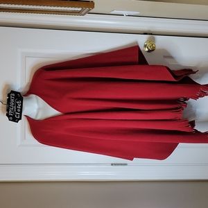 Evie Red Fleece Wrap Cape One Size